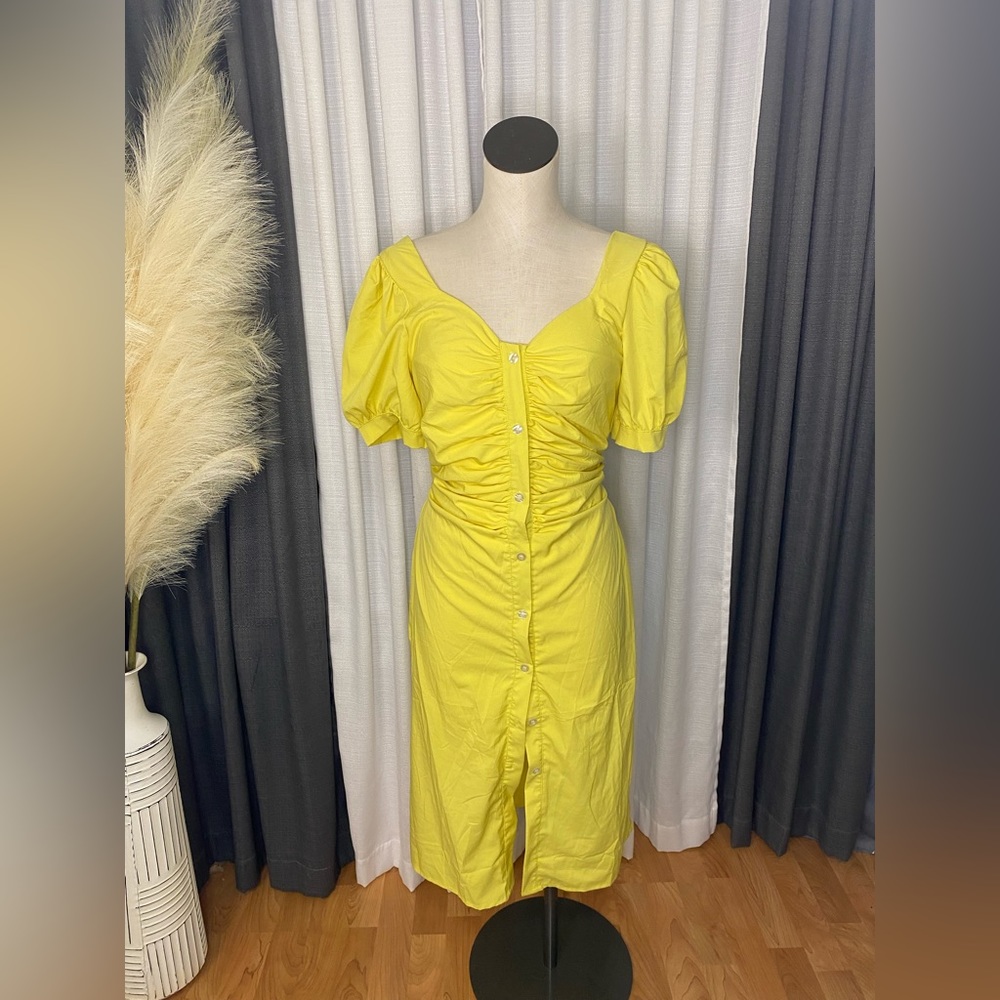 Yellow button down dress